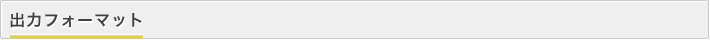 出力フォーマット 